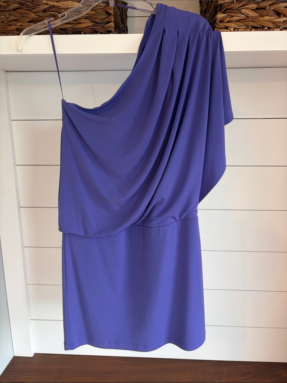 Jessica Simpson One-Shoulder Draped Dress in Violet